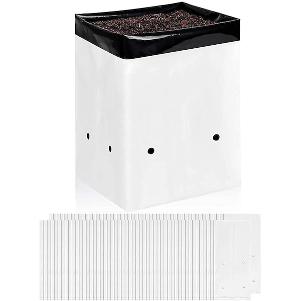 Ipower 100-Pack 3 Gallon Grow Bags Black and White Panda Film, 100PK GLGROWBAGFILM3X50X2 - main